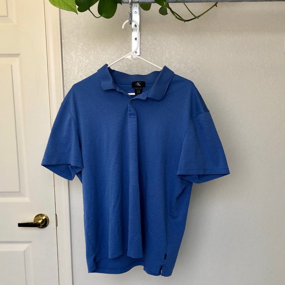 Calvin Klein Men’s Blue Striped Polo